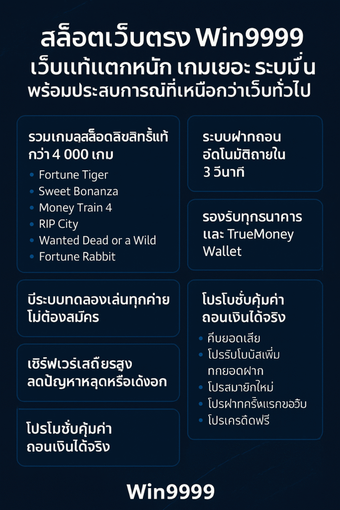 สล็อตเว็บตรง Win9999